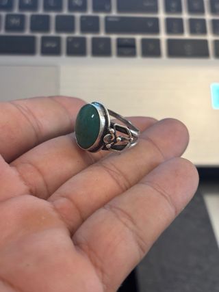 Anillo plata de ley 925 • Turquesa Verde Natural