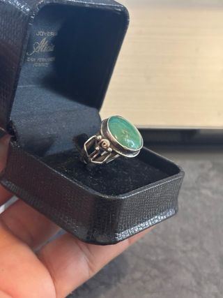 Anillo plata de ley 925 • Turquesa Verde Natural