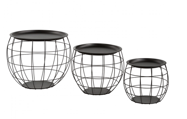 Kit 3 Mesitas Centro Redondas Metal