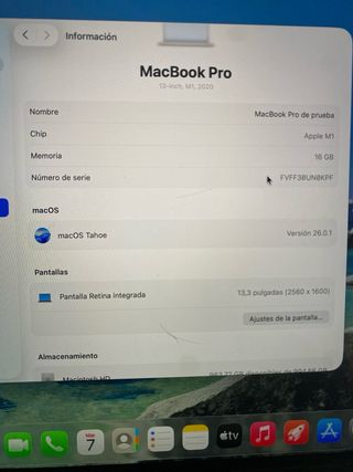 MacBook Pro 2020 Plata/Gris Espacial