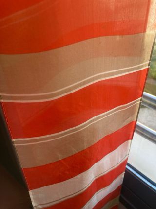 Pañuelo seda rayas rojo y beige