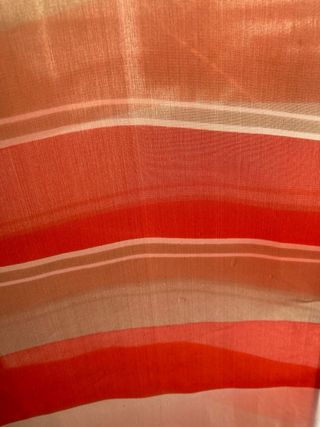 Pañuelo seda rayas rojo y beige