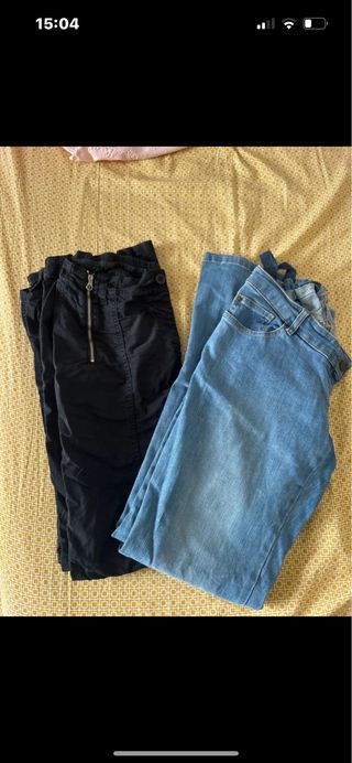 Pantalones M (Negro y Azul) y un vestido