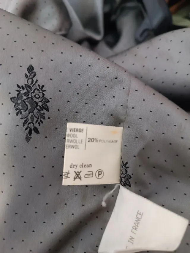 Abrigo de lana negro talla única