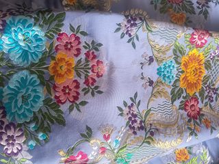 Traje Fallera Siglo XVIII Azul y Dorado