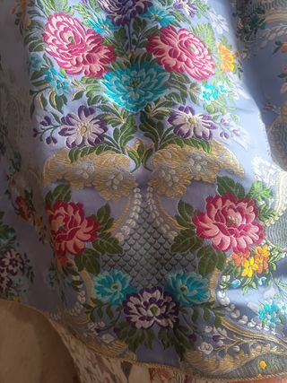Traje Fallera Siglo XVIII Azul y Dorado