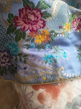 Traje Fallera Siglo XVIII Azul y Dorado