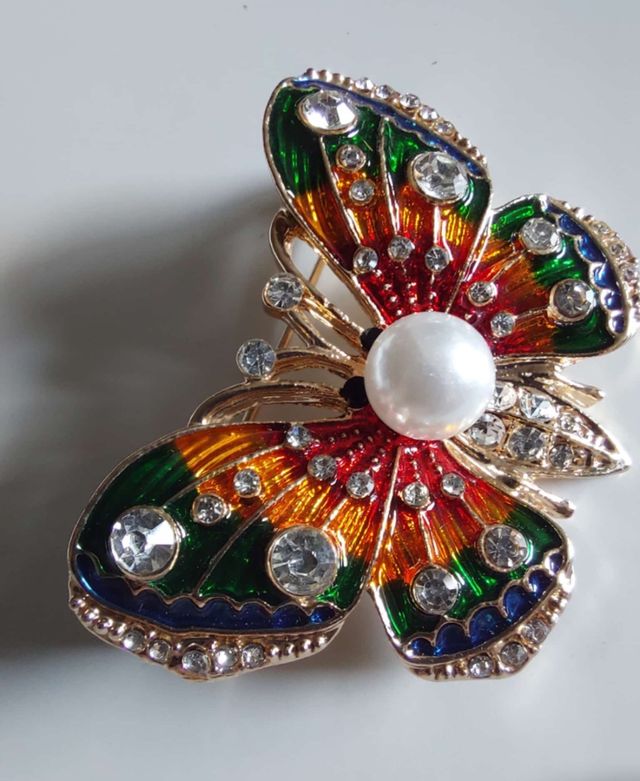 Broche diseño mariposa multicolor joyas bisutería