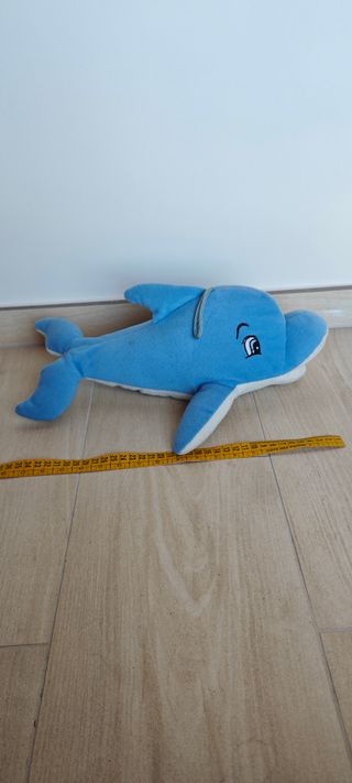 Delfino peluche blu morbido grande giocattolo