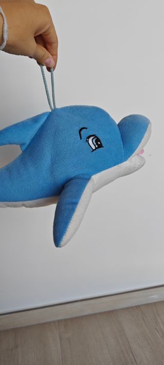 Delfino peluche blu morbido grande giocattolo