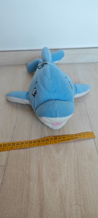 Delfino peluche blu morbido grande giocattolo
