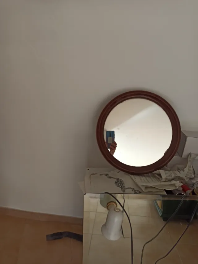 Espejo grande de cristal y metal