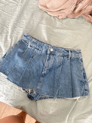 Falda pantalón vaquera 34 Bershka