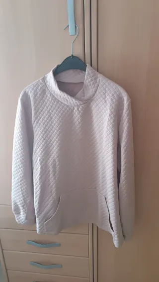 Sudadera beige acolchada mujer talla XL