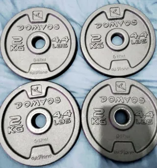 4 dischi pesi Domios 2kg foro 28mm