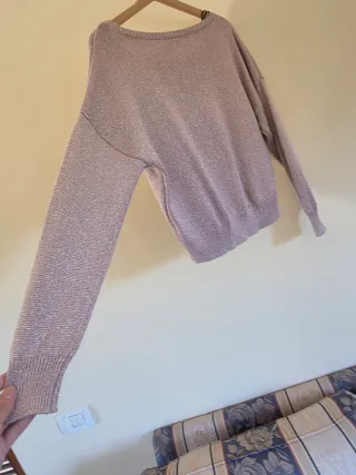 Maglioncino donna corto scintillante M L largo