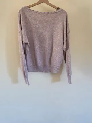 Maglioncino donna corto scintillante M L largo