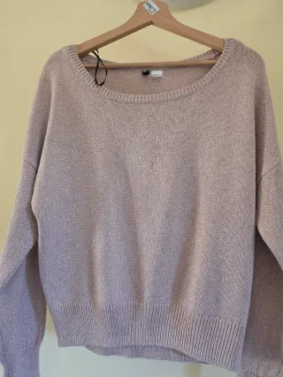 Maglioncino donna corto scintillante M L largo