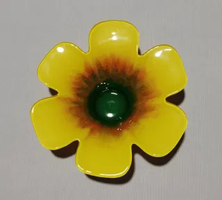 Cenicero Flor Vintage Amarillo