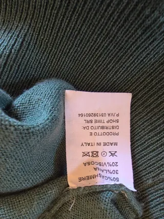 Gilet maglione cashmere collo alto bottoni uomo