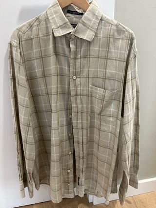 Camisa GANT XL Lino Algodón Cuadros