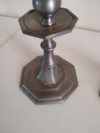 Pareja Candelabros Peltre