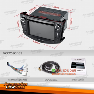 RADIO GPS DVD 2 DIN 7” ESPECÍFICO PARA TOYOTA RAV