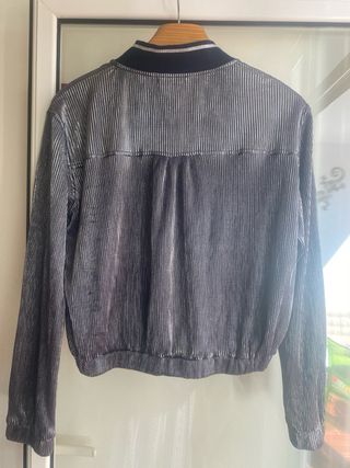 Bomber DODO plata y azul marino Talla L