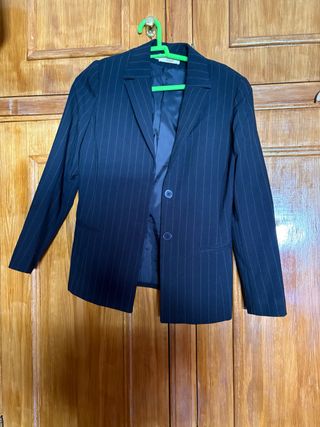 Traje chaqueta rayas negro