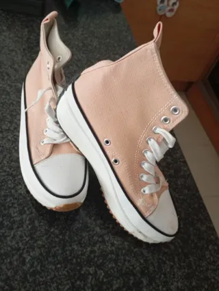 Bambas altas rosa y blancas