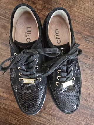 Sneakers Liu Jo nere con paillettes e dettagli oro