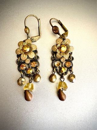 Pendientes vintage Michal Negrin - Bronce y Dorado