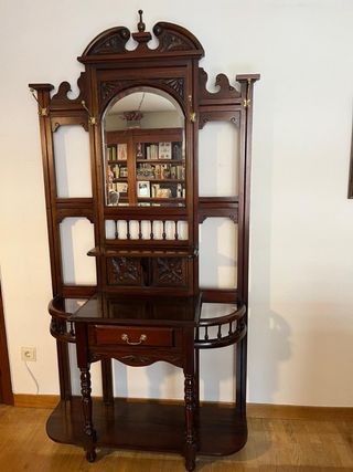 Recibidor madera noble con espejo