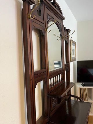 Recibidor madera noble con espejo