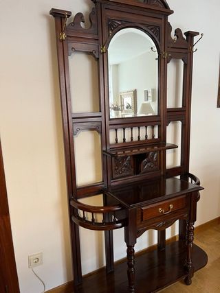 Recibidor madera noble con espejo
