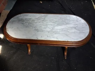 Mesa de centro madera y mármol