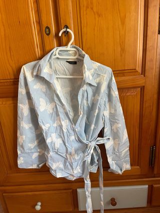 Camisa Cardiff Azul y Blanca Talla M