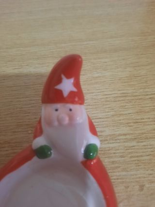 Porta candela Babbo Natale ceramica