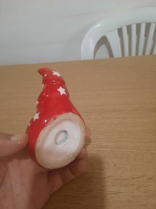 Porta candela Babbo Natale ceramica