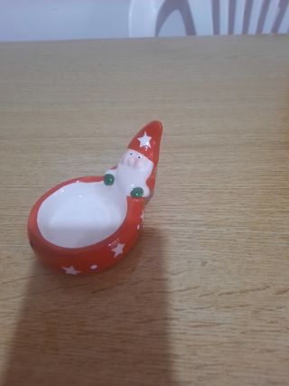 Porta candela Babbo Natale ceramica