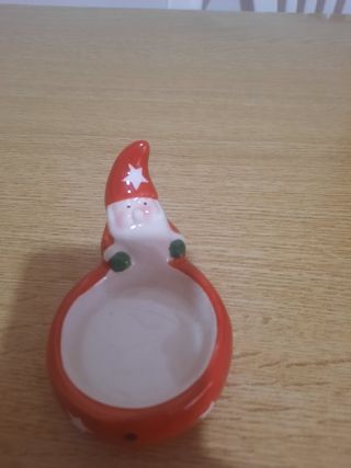 Porta candela Babbo Natale ceramica