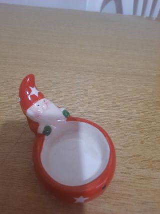 Porta candela Babbo Natale ceramica