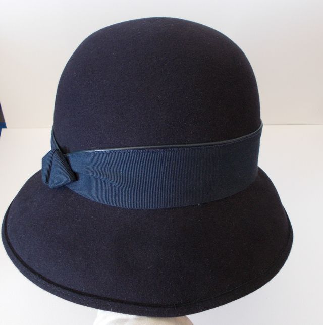 Cappello cloche donna blu in feltro