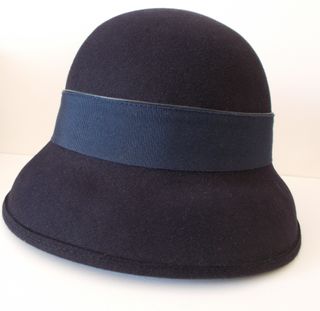 Cappello cloche donna blu in feltro