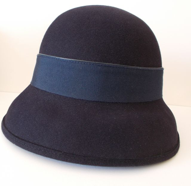 Cappello cloche donna blu in feltro