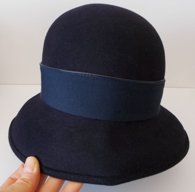 Cappello cloche donna blu in feltro