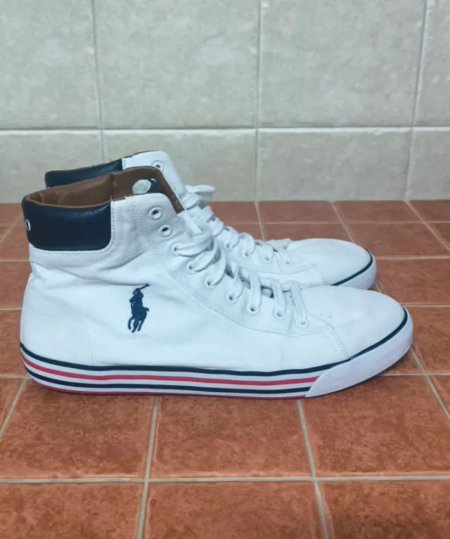 Zapatillas Ralph Lauren altas lona blanca