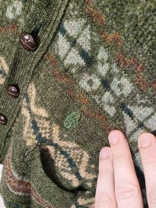 Cardigan Vintage 80s Geometric XL