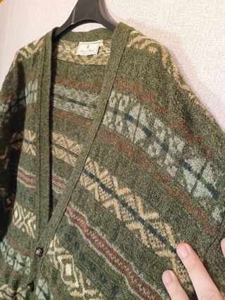 Cardigan Vintage 80s Geometric XL
