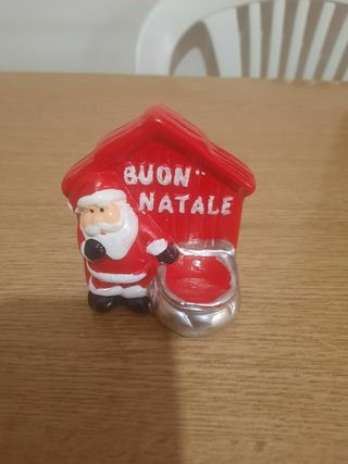 Porta candela Babbo Natale Buon Natale